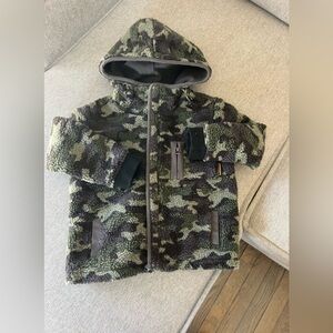Levitate Boys Hooded Sherpa Camo Jacket